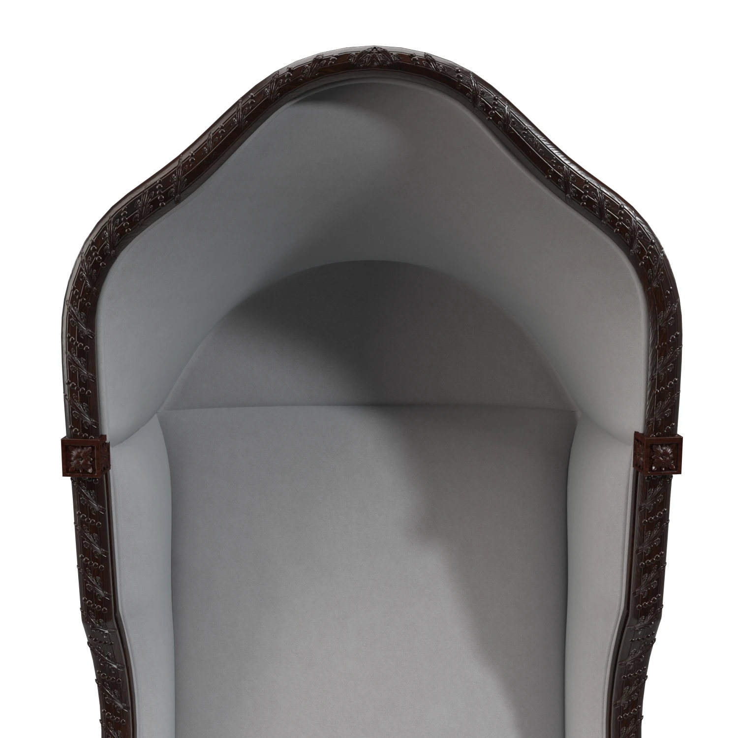 19th Century French Louis XVI Style Walnut Hooded Bergere 3D Model_05